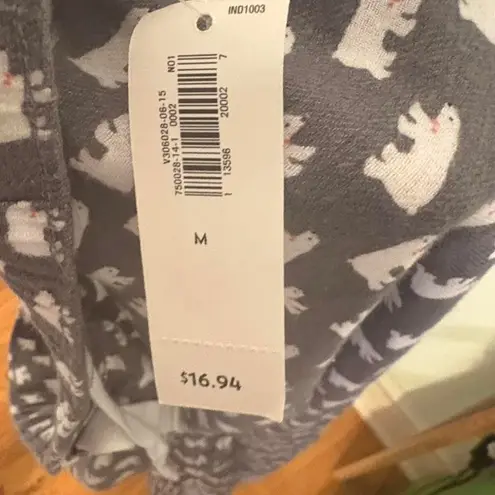 Old Navy NWT  Gray Fleece Winter Polar Bear Pajama Bottoms Medium