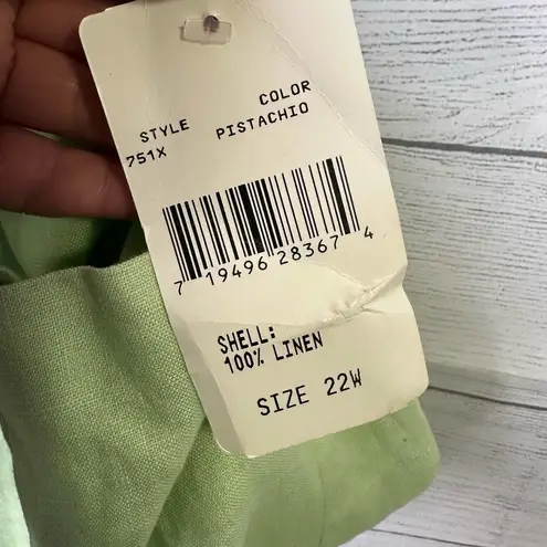 Bagatelle Womens size 22W VTG Linen Blazer Button Front Green Jacket New