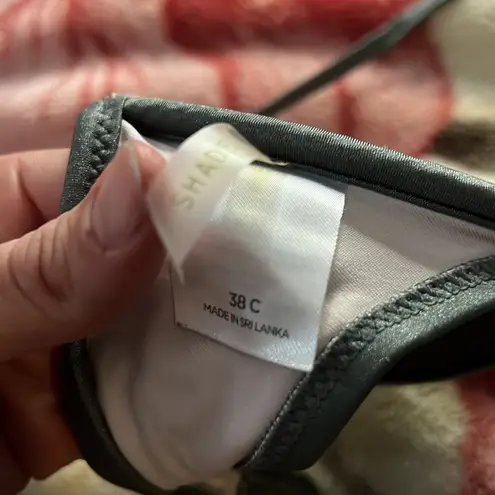 Shade & Shore  38C halter push-up green bikini top