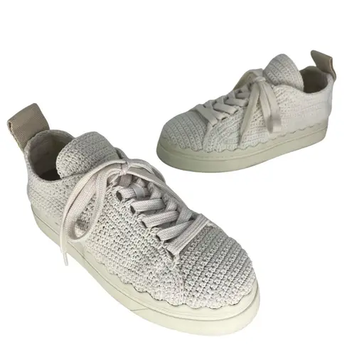 Chloé Chloe Lauren Crochet Sneakers in White