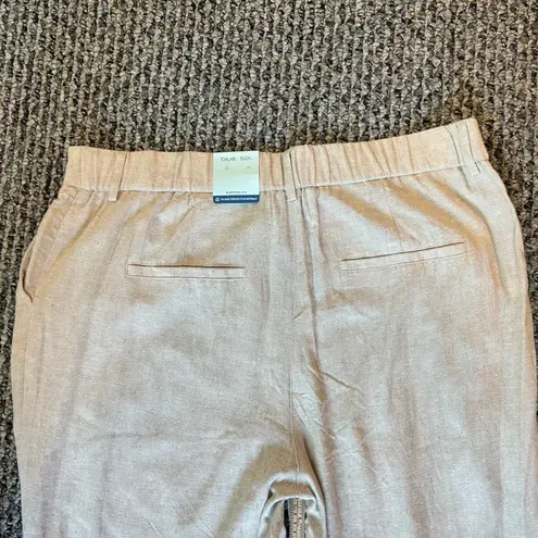 Blue Sol 1X Linen/Rayon Pants NWT Wide Leg Beige Boho Chic Minimalist Beach Tan