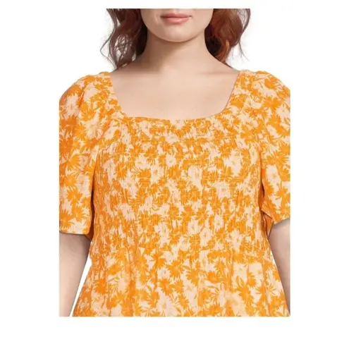 Terra & Sky Womens 3X Flutter Sleeve Square Neck Fit & Flare Dress NWT