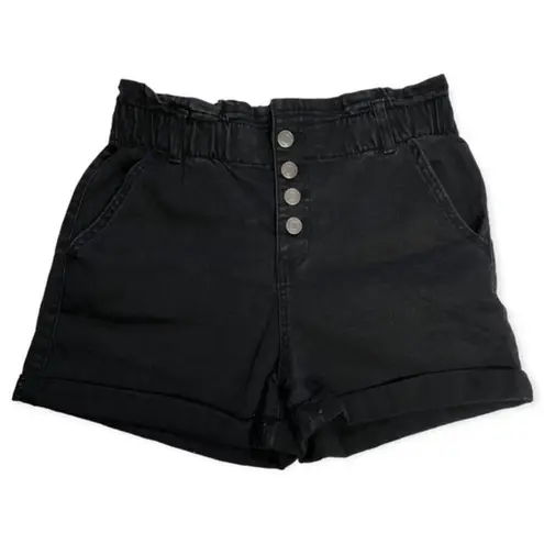 Vanilla Star Jeans Vanilla Star Washed Black Denim Paper Bag Short