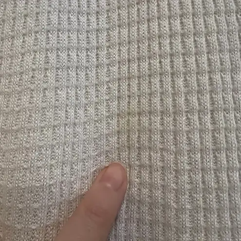 Sundance Waffle Knit Embroidered Long Sleeve Shirt Large Floral Top Blouse Flowy