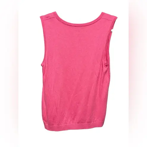 Talbots  Pink Knit Tank Top Classic Style Soft Lightweight Minimalist Euro Sz L