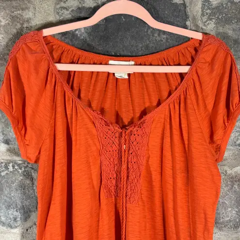 Denim & Supply Ralph Lauren Tunic Top Woman's Medium Orange Lace Tassel Flowy