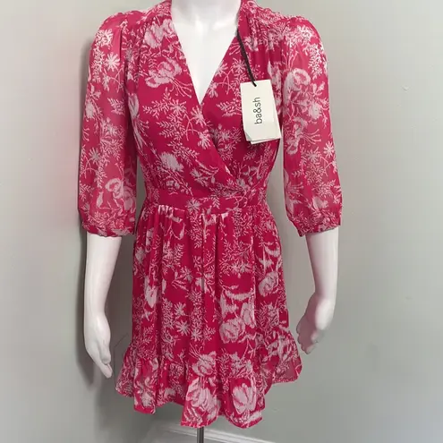 Ba&sh  Ulia Printed Wrap Mini Dress (Size Extra Small) NEW - Image 8