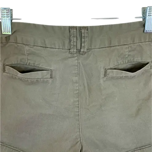 G by Guess Womens Chino Shorts Size 28 Dark Olive Green Cotton Spandex Low Rise