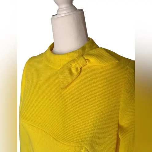 Vintage Jean Lang Originals Dress Bright Yellow Bow Shift Mod 60s No Size Size undefined