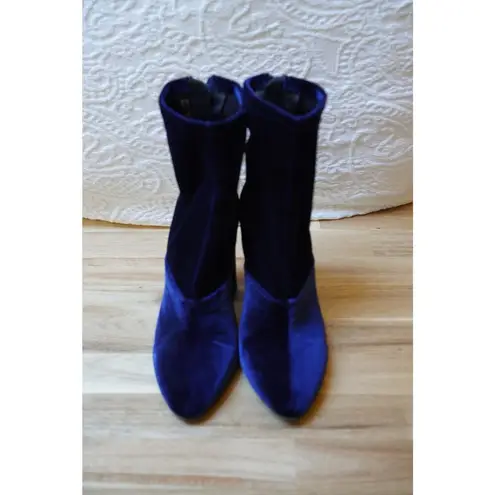 3.1 Phillip Lim Blue Velvet Kyoto Boots Booties In RQ431 Royal Blue Size 36.5
