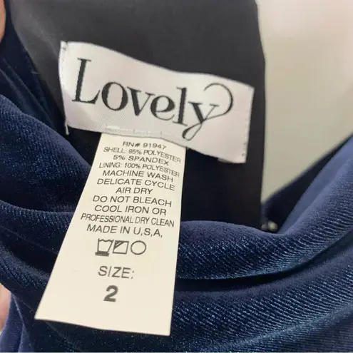 Dessy Lovely Velvet Twist Front Cutout Maxi Dress Midnight Blue Size 2 NWT