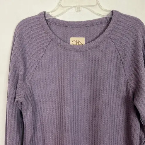 Charles Henry Chaser Waffle Knit Lavender Pullover Thermal Top Size Small
