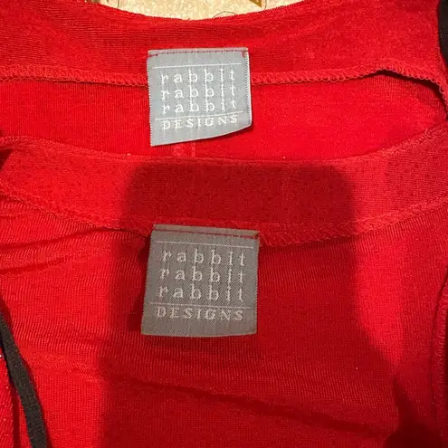 Rabbit Rabbit Rabbit Designs dress and cardigan set vintage Red sparkly Wmns 10