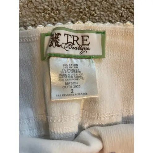 Tre Boutique Mason White Pull On Split Hem Capri Pants Size 2
