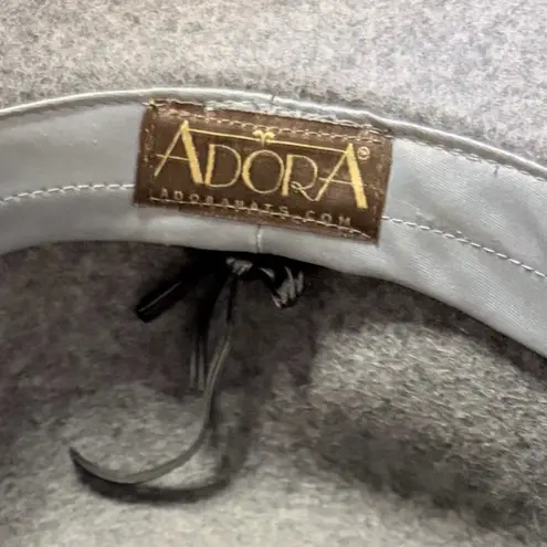 ADORA Classic Gray Hat with Black Ribbon