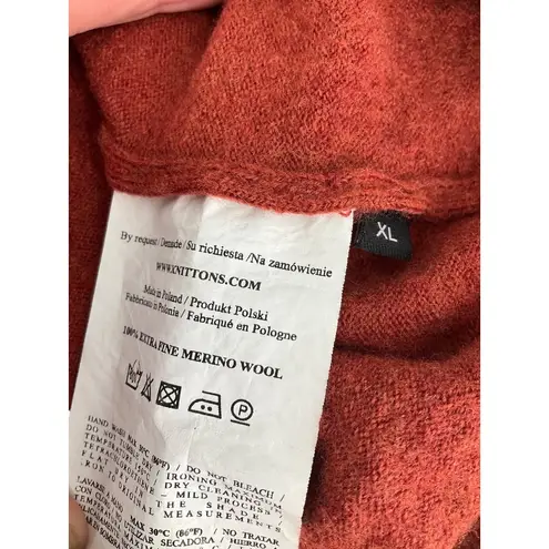 Womens Rust Red Knittons Extra Fine Merino Wool Sweater XL Classic casual stretc - Image 6