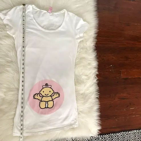 Tummy Ts Baby Girl White Maternity Tee Size M