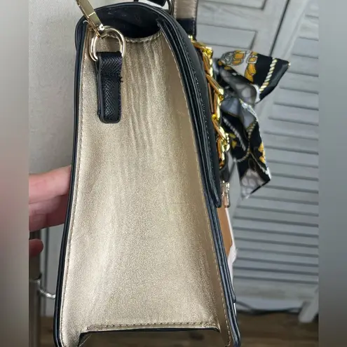 ALDO  Anniebrook Flap Satchel Crossbody Purse Colorblock w Scarf-OS