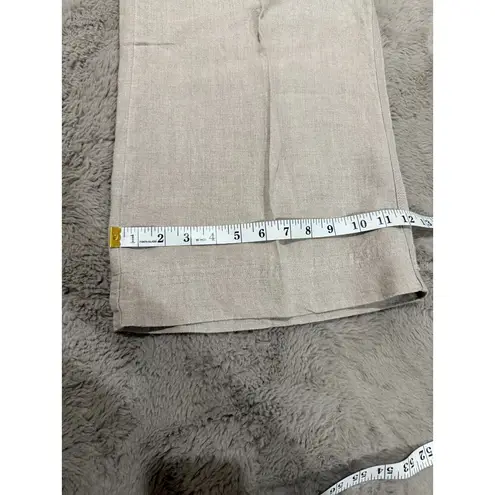 J.Jill  Women's Linen Pants XL Beige Elastic Waist Casual Wide Leg Cropped Relax - Image 10