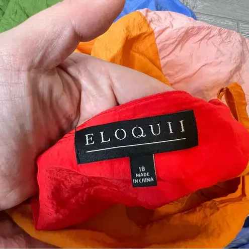 Eloquii Rainbow Tiered Cutout Maxi Dress sz 18