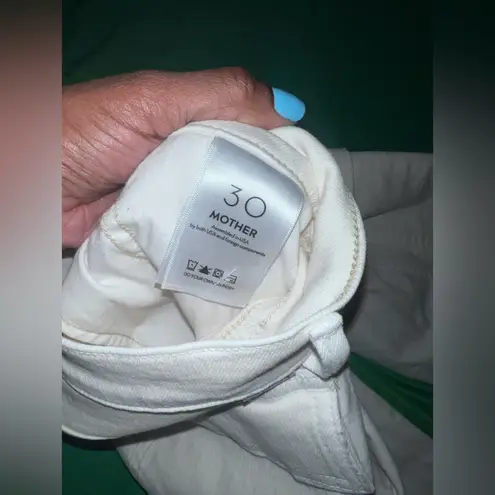 NWT MOTHER The Rambler Cargo Cream Wide Leg Women's Jeans size 30