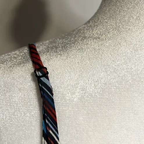 Cynthia Vincent 100% silk light maxi red blue white adjustable maxi dress S