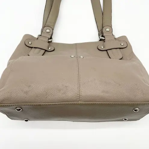 Tignanello Pebbled Leather Shoulder Bag Quiet Luxury Workwear Minimal Timeless Tan