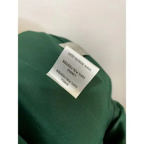 Azazie Size 4 Formal Dress Maxi A Line Empire Pleated Waist V Neck & Back Green