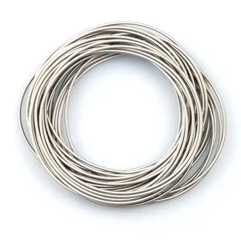 Boutique NEW Trendy‎ Silver Guitar String Bracelets Stackable Boho Statement Pieces, OS