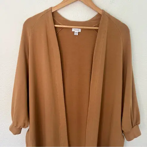 Cuyana French Terry Long Cardigan in Camel SM/MD
