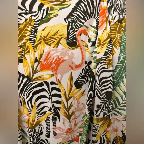 SheIn  Curve Zebra Flamingo Print Coverup Dress