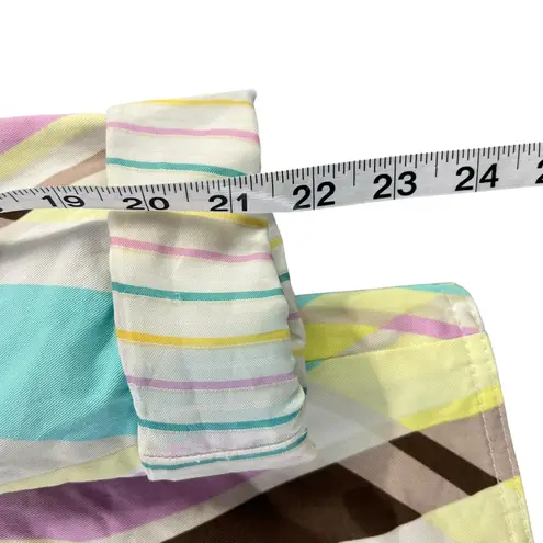 Escada Sport Blazer Jacket Women 12 Multicolor Abstract Pockets Maximalist Retro Pink