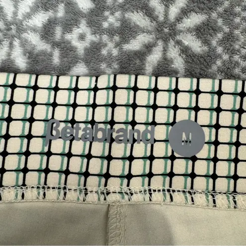 Betabrand NEW Journey Cream Teal Green Black Plaid Skinny Ankle Pant Medium