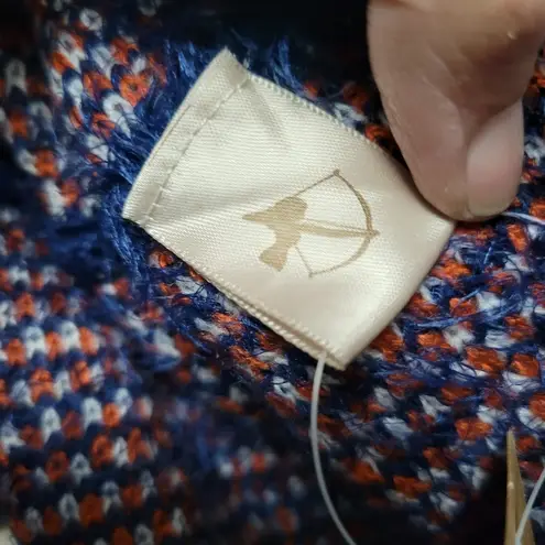 infinity Blue and red paisley eyelash knit scarf