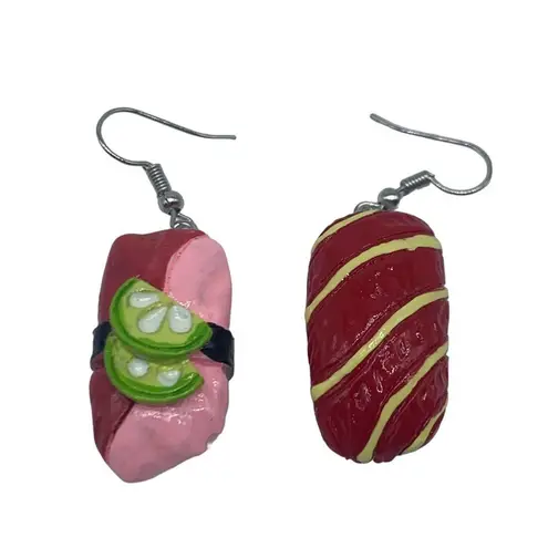 Unbranded NEW red,pink and white sushi earrings Pink