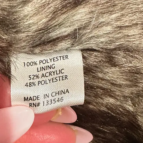 CROSBY. FAUX FUR COLLAR BROWN BOHO VEST M Size M