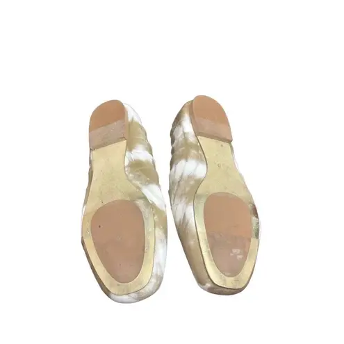 Kork-Ease Korks Women’s Size 10 Palmer Khaki White Tie Dye Square Toe Ruched Ballet Flat