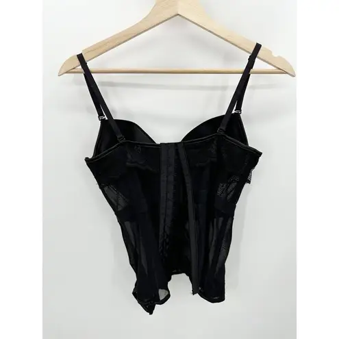 Womens Black Lingerie Top Size L Black Floral Lace Sexy Fairy Goth Coquette Size L