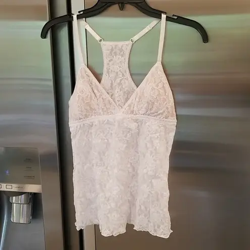 Hanky Panky 💕💕 Signature Lace Padded V-Front Cami Tank Top ~ White Medium M NWT