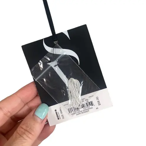 Simply Vera, Vera Wang Simply Vera Vera Wang Gray V-Neck Cable Knit Jeweled Sweater Women Sz S