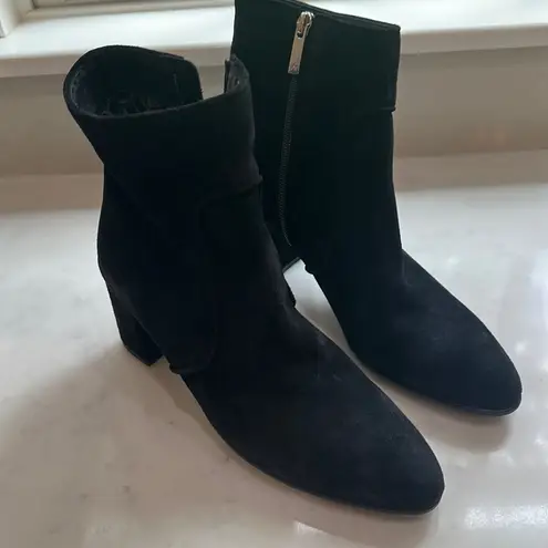 Aquatalia Suede Boots Leather Fortuna zippered Black Womens Size 8.5