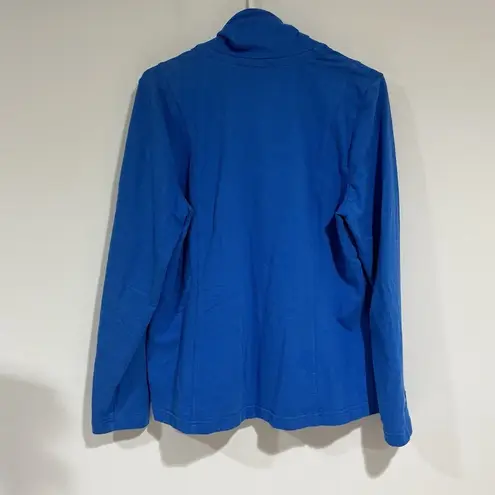 Woman’s D + Co Active Blue Medium Zip Up Mock Neck Sweatshirt