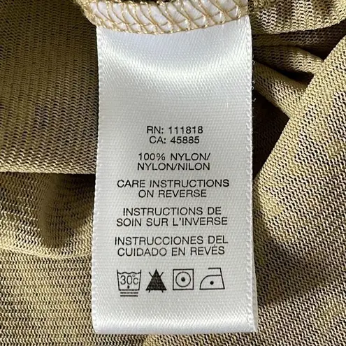 Michael Kors  Womens V Neck Blouse Sleeveless Geometric Pleated Tan‎ Size Medium