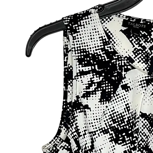 Talbots  Petites‎ Tank Top Size 2P Black White Pattern Polyester Womens