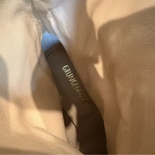 Grungemana Pull On Suede Pointy Toe Mid Calf Western Boots, Sz EU 39 Tan