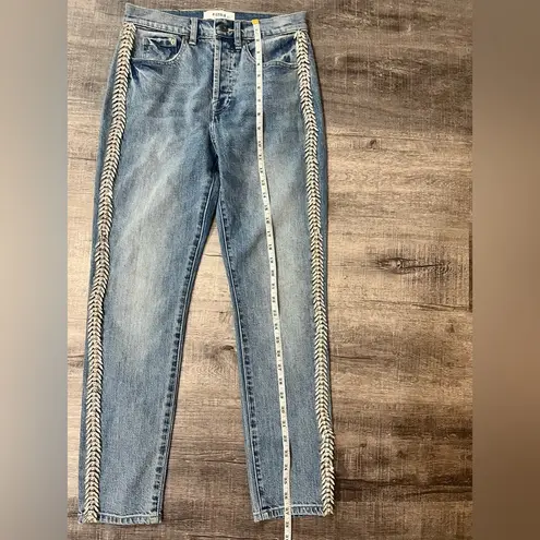 Pistola Nico High Rise Mom Ankle Straight Embellished Jeans in Duality