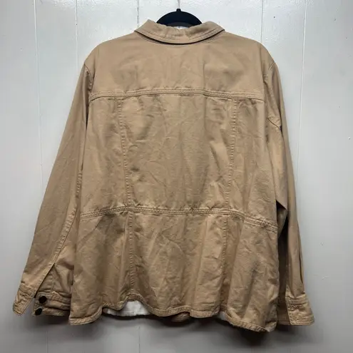 Jessica London Button Front Women's Cotton Long Sleeve Jacket Size 26 Breathable