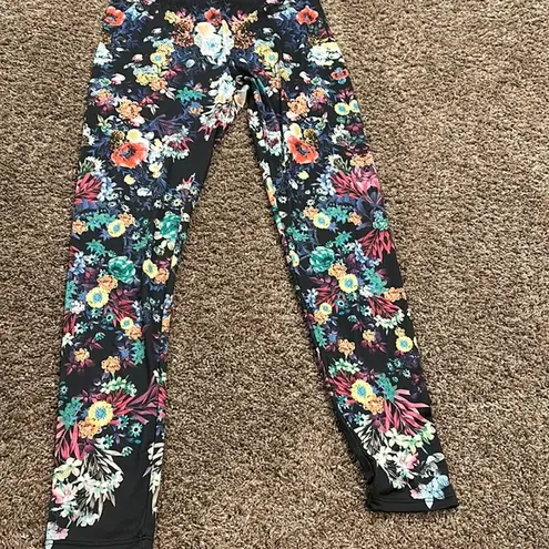 See You Monday Floral Leggings Sz Large