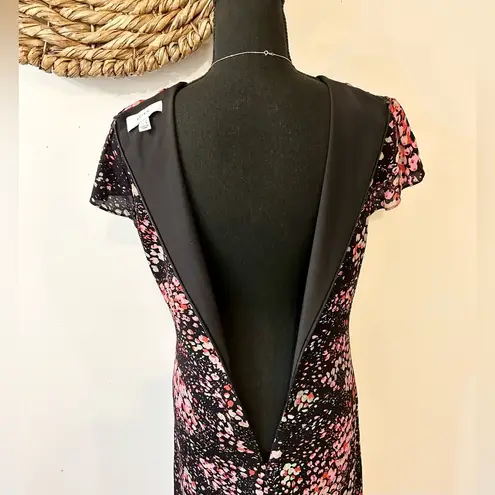 Reiss Amira Animal Print Fitted Midi Dress Size US 10/UK 14