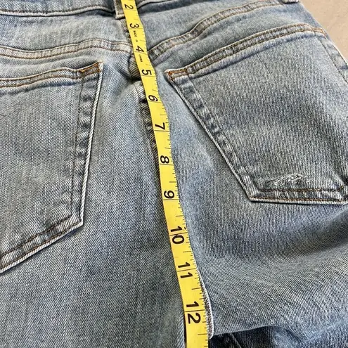 RE/DONE  90s High Rise Ankle Crop Worn Bright Blue Jeans size 25